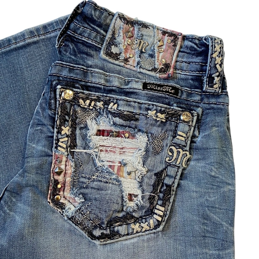 Miss Me Distressed Blue Boot Cut Jeans